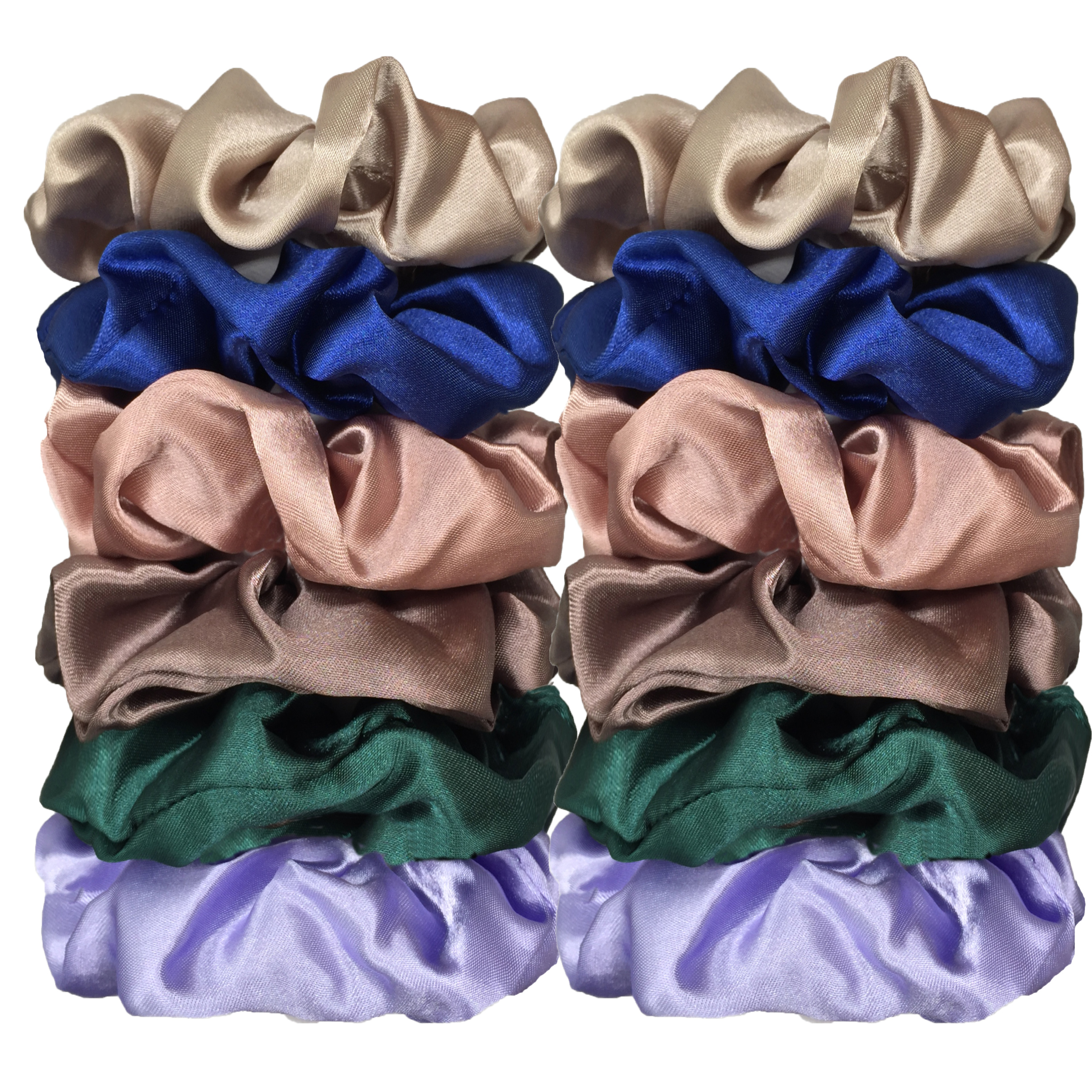 12PCS Soft Satin Colorful Intestine Hair Band Hair Accessories hair scrunchies Headwear For Ponytail Cute Causal Women: Blue