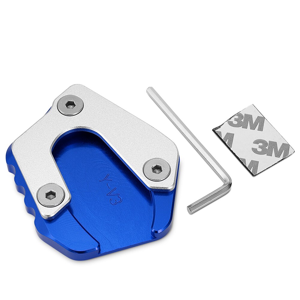 Motorfiets Side Stand Pad Plaat Kickstand Vergroter Ondersteuning Uitbreiding Voor Yamaha Yzf R15 V3 Yzf R15 V3: Blue