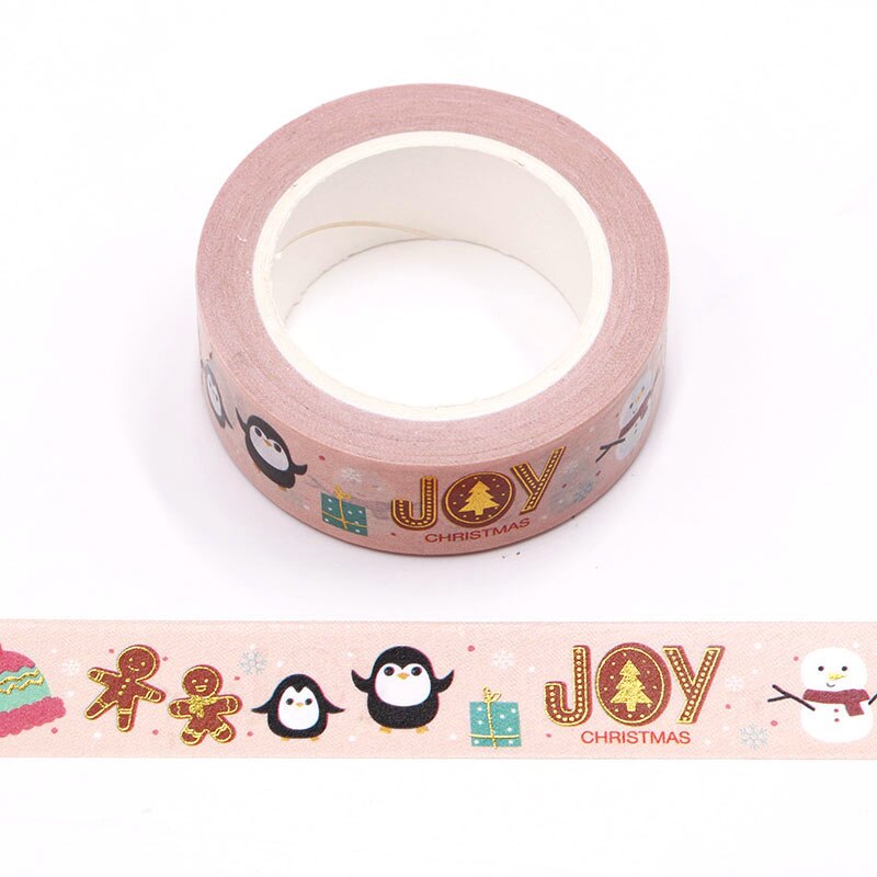 Merry Christmas foil Masking Washi Tape Decorative Adhesive Tape Decora Diy Scrapbooking Sticker Label Stationery: 7