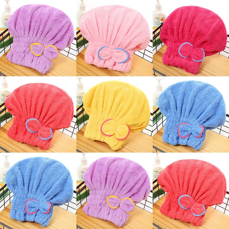 1 Pza gorra de baño para la ducha de microfibra turbante toalla banda elástica gorro de baño gorro para spa bonitos sombreros de ducha protectores para el cabello accesorios de baño