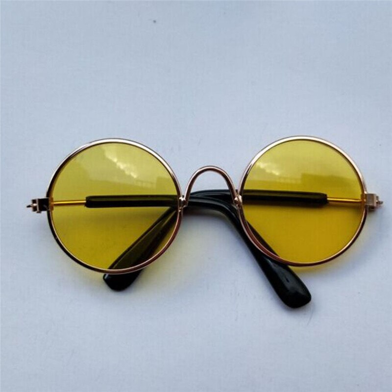 Offre spéciale Cool chat lunettes pour animaux de compagnie pour petit chien chat produits Eye-Wear chien lunettes de soleil pour animaux de compagnie fournitures pour animaux de compagnie Photos accessoires: Gold-yellow