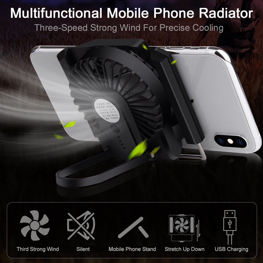 Suporte handheld portátil telescópico do telefone móvel de refrigeração suporte multifunções jogo controlador ventilador refrigeração telefone clipe titular