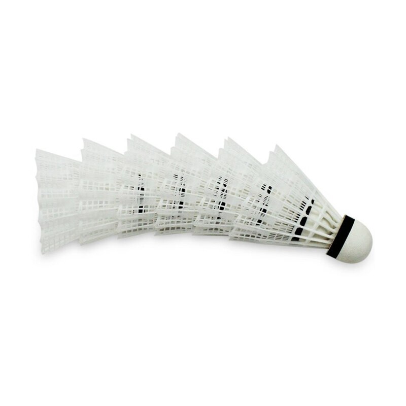 6pcs Fine Sporting Soft Plastic Badminton Shuttlecock White: Default Title