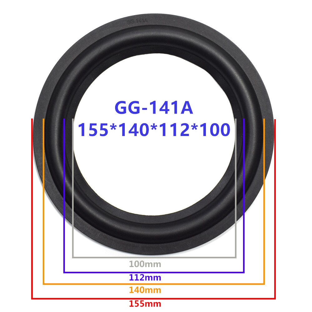 6.5 inch Speaker Rubber Surround Repair speaker DIY Suspension Suspension Subwoofer Rubber Surround Side Speaker Repair: 2pieces / GG-141A