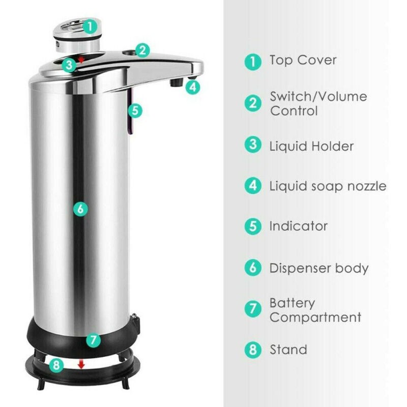 Automatic Liquid Soap Dispenser Smart Sensor Soap Dispensador Touchless Stainless Steel soap Dispenser for Kitchen Bathroom