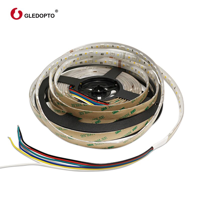 Gledopto RGB+CCT LED strip light rgb ww/cw DC24V 5 meters IP65 waterproof and IP20 not waterproof rgbcct light SMD 5050 SMD 2835