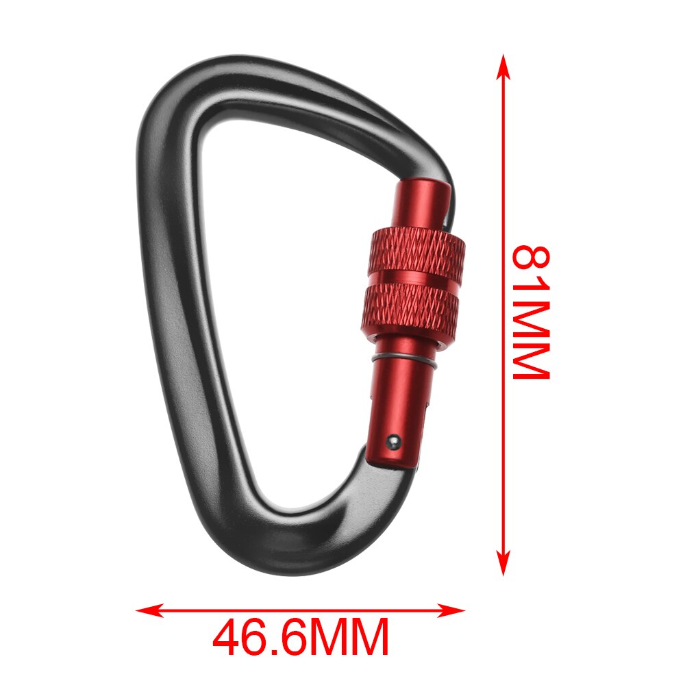 Mousqueton d&#39;escalade en forme de D 12KN, avec tirette, verrou de sécurité, accessoires d&#39;escalade en plein air