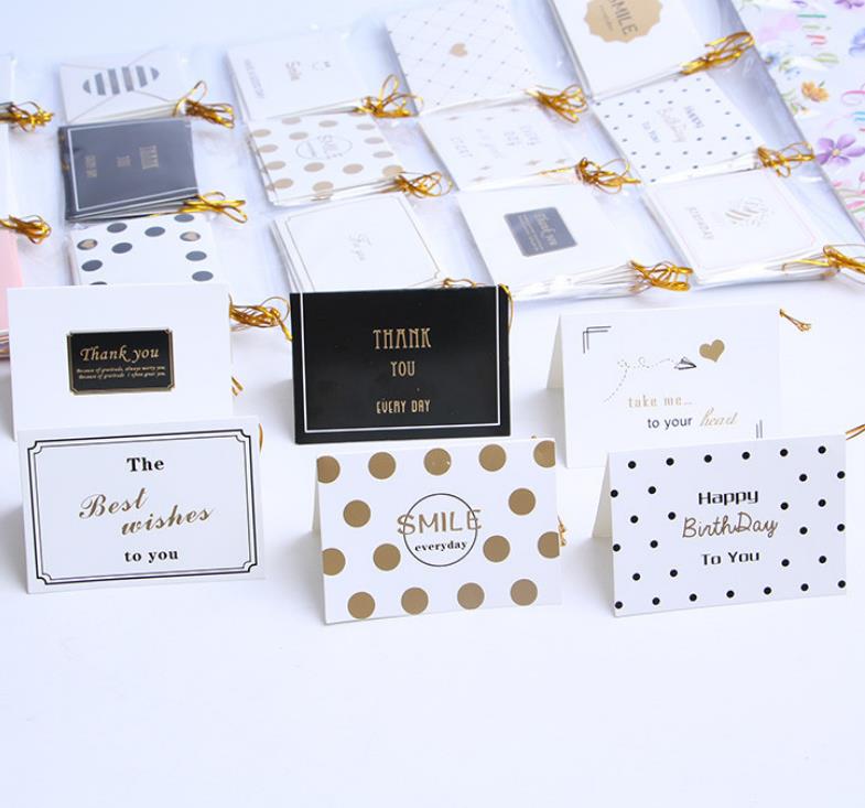 15pcs/lot Mix Designs Thank You for You Best Wishes Folding Card Message Card Party Invitations Card Greeting Card