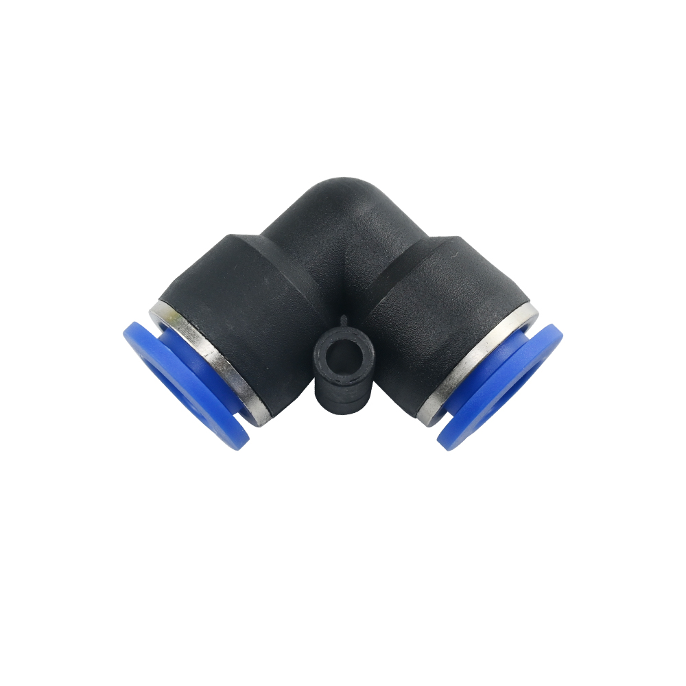 Złączki pneumatyczne 6mm/8mm/10mm/12mm serii PV 4 6 8 10 12MM OD L Typ rurki o szybkości przepływu Plastikowe szybkozłączki kolankowe powietrza