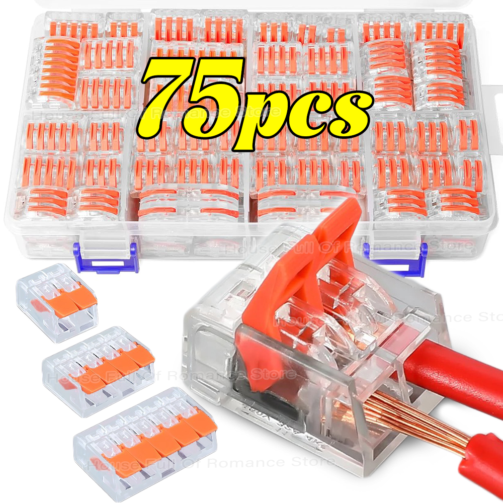 Lever Nuts Splicing Wire Connector Kit Fast Wiring Terminals Insulating Flame Retardant Lamp Cable Electrical Clamp Connectors