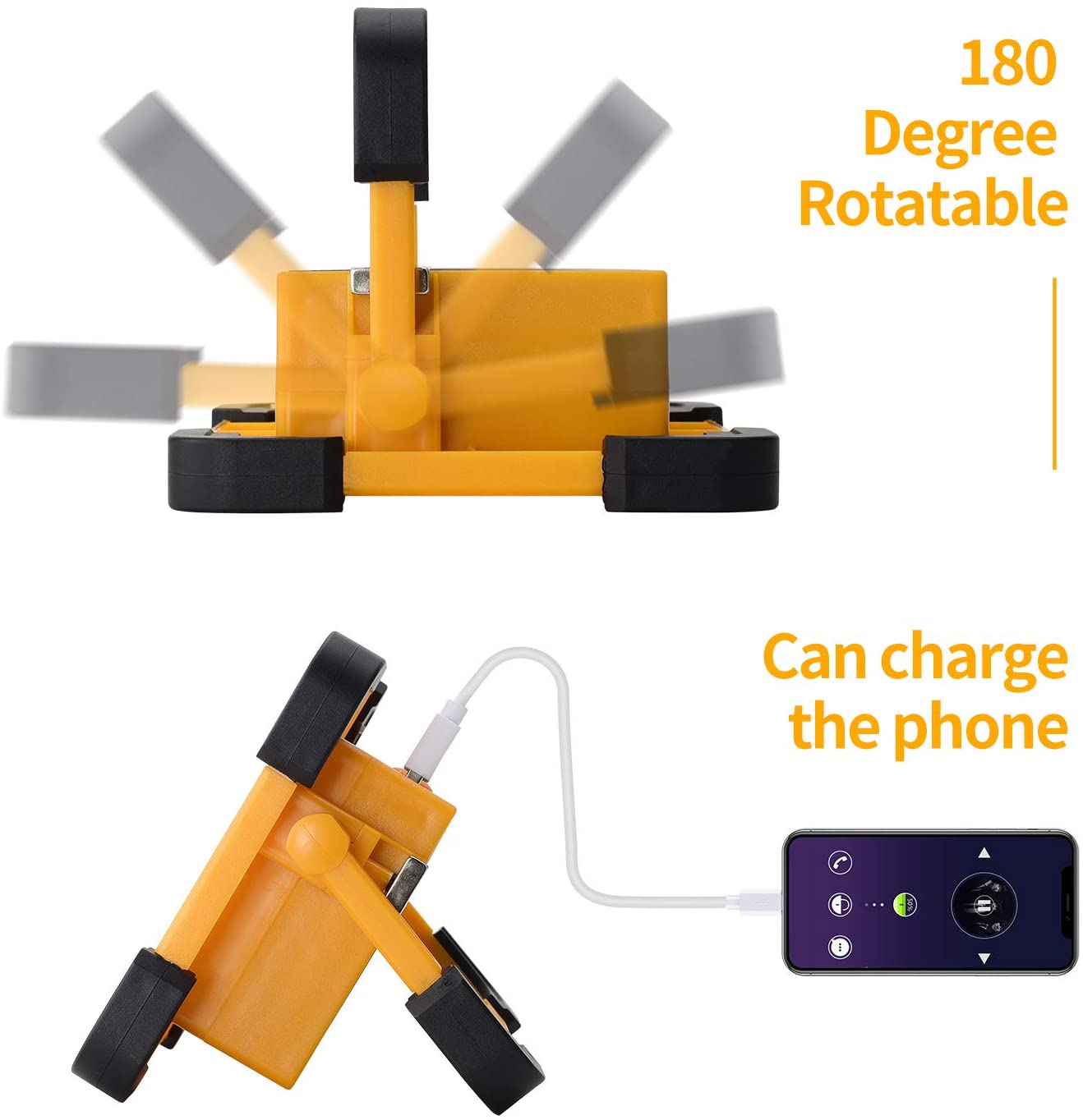 Multifunctional Solar Charging/USB Rechargeable COB+LED Work Light Portable Work Lamp Waterproof Spotlight Emergency Light