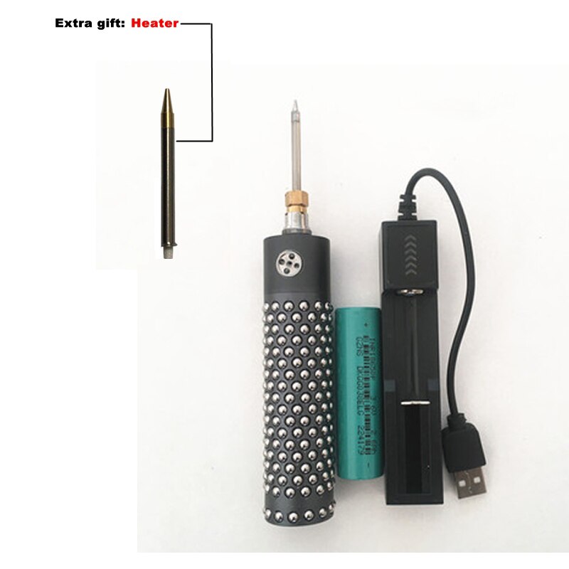 USB high-power battery electric soldering iron, wireless charging electric soldering iron, 18650 battery power supply. Removable: Gray