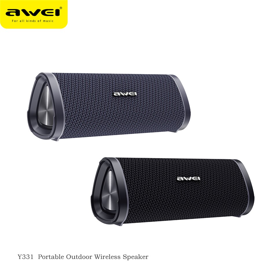 Awei Y331 Tws Stereo Speaker 10W Outdoor Bluetooth Subwoofer Draagbare Speaker 2000Mah Batterij Ondersteuning Tf Card MP3