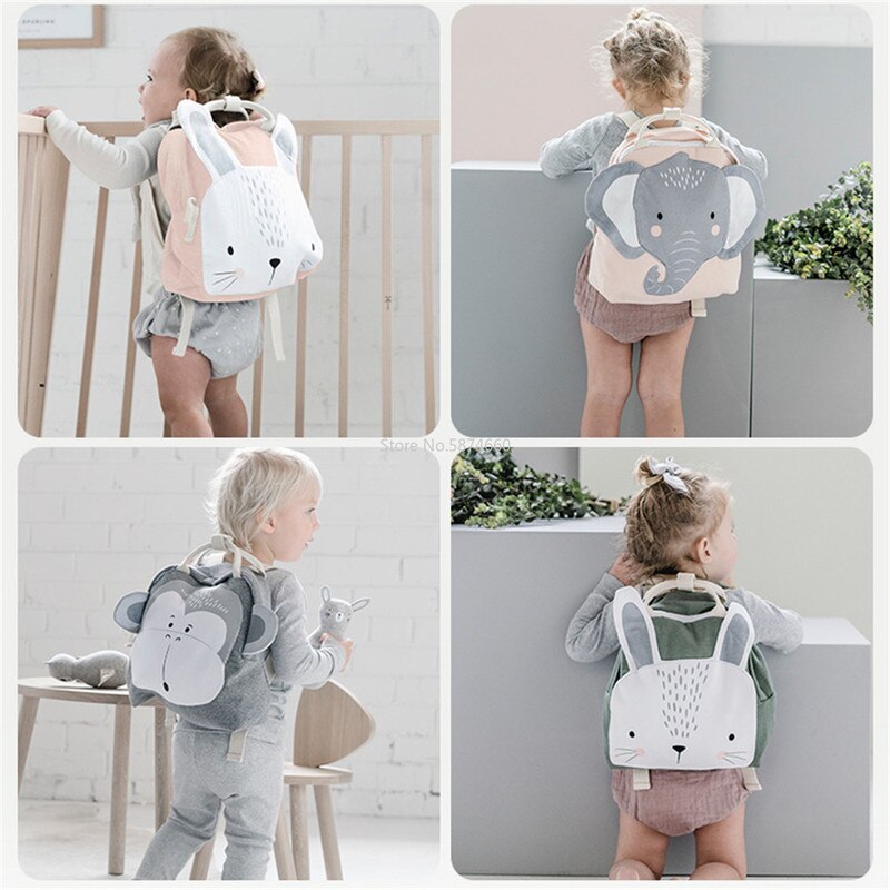 Sac à dos pour enfants, animaux, sac d&#39;école pour garçons et filles en bas âge, maternelle, dessin animé lapin papillon