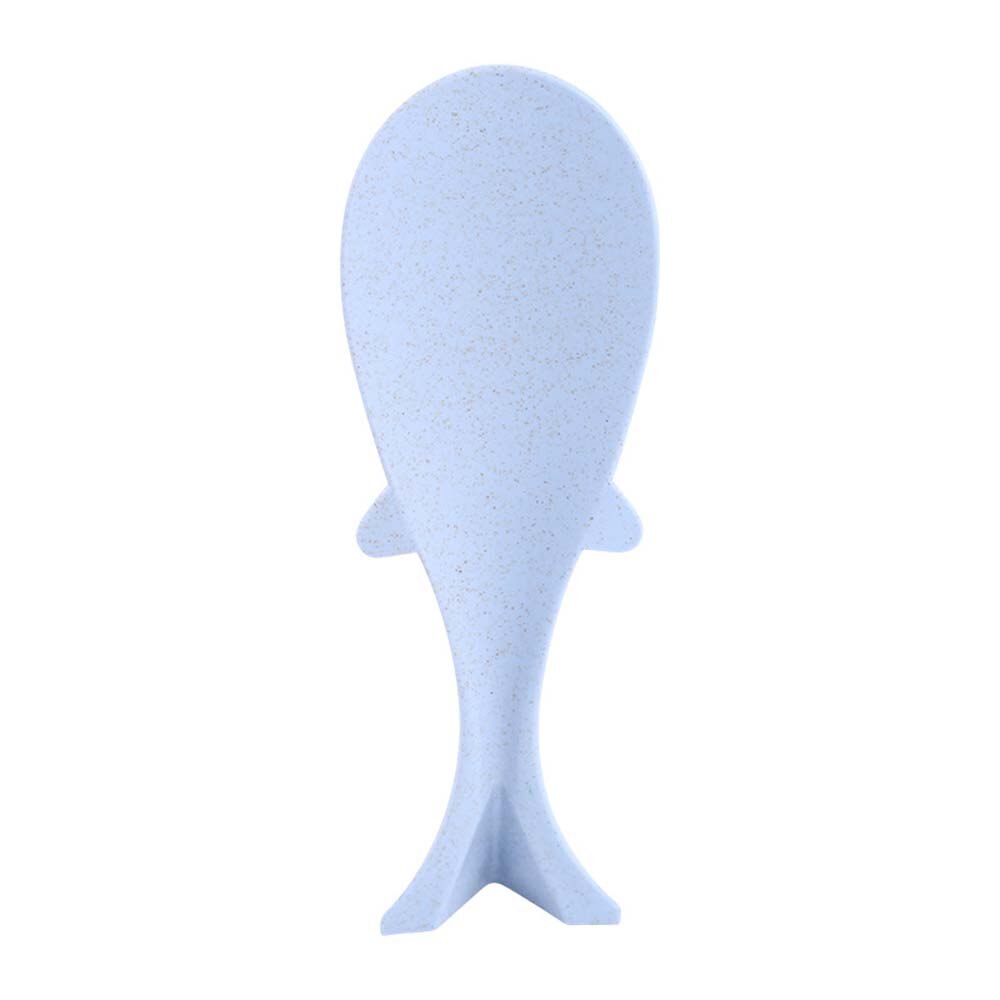 Cartoon Fish Shape Wheat Straw Plastic Rice Spoon Spatula Spoon Non-stick Rice Spoon Rice Paddle Soup Sauce Rice Scoop: blue