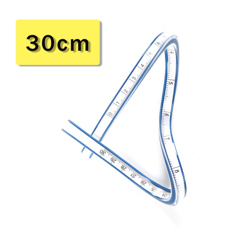 Regla curva Flexible, regla curva arbitraria suave, 30/40/50/60cm, herramienta de medida de dibujo de PVC, cinta/Regla, ropa/Arquitectura: 30cm