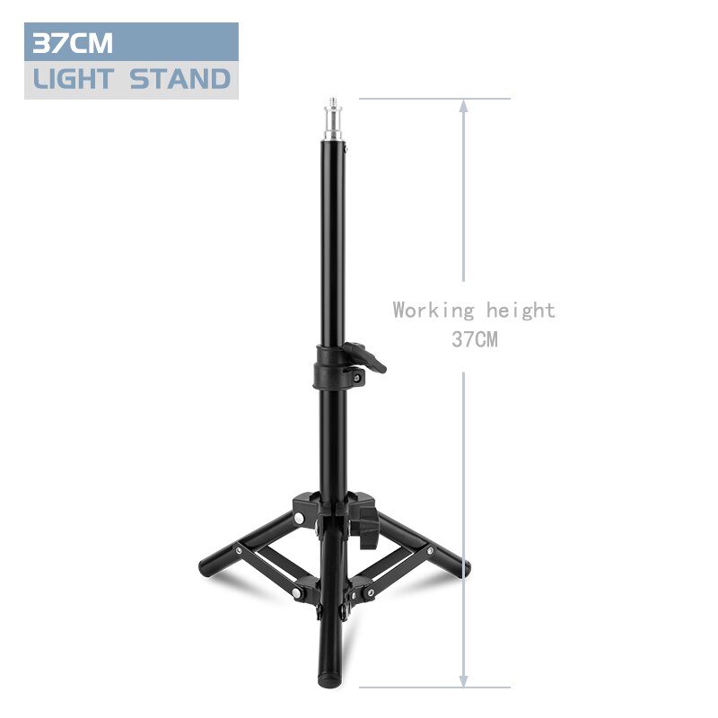 37/68/100/150/190cm Photography Studio Adjustable Light Stand Portable Tripod Stand With 1/4 Screw Head For Flash Photo Studio: 37cm