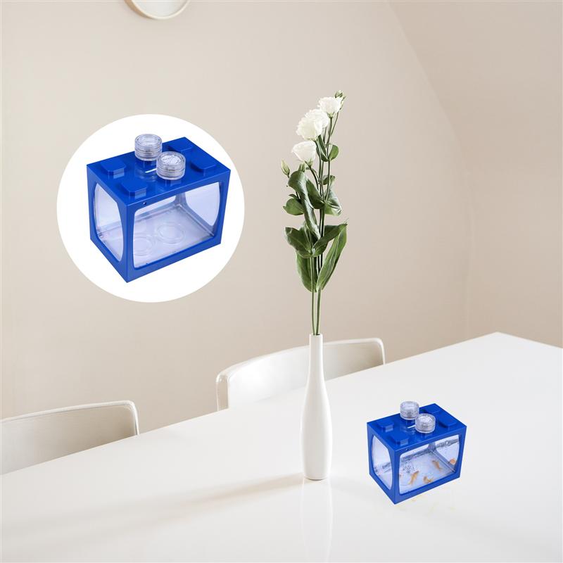 Acrylic Fish Tank Breeding Isolation Box Aquarium Mini LED Aquarium Kit For Betta Tropical Fish Light Up Fish Tank Decoration