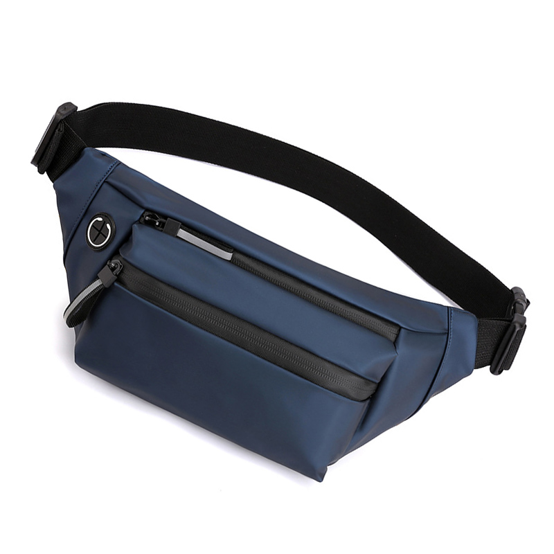 Vandtæt kvinde taljetaske fanny pack brystpakke udendørs crossbody taske unisex bæltetasker med stor kapacitet hoftetaljepakker: B blå taljetaske