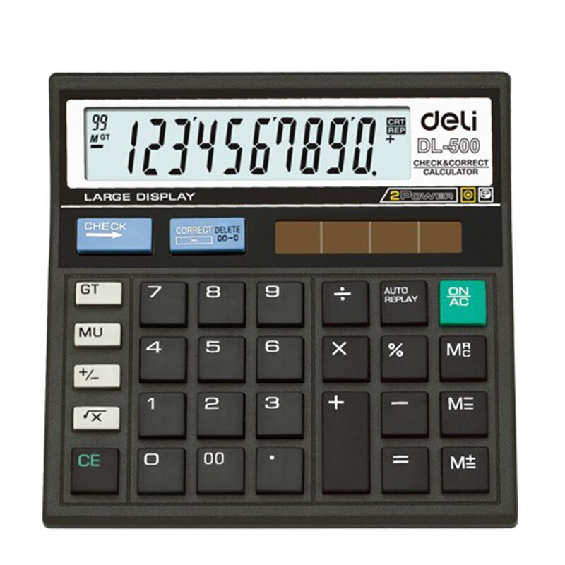 1 Piece Deli DL-500 calculator big button big screen desktop plastic buttons to check the number of computers