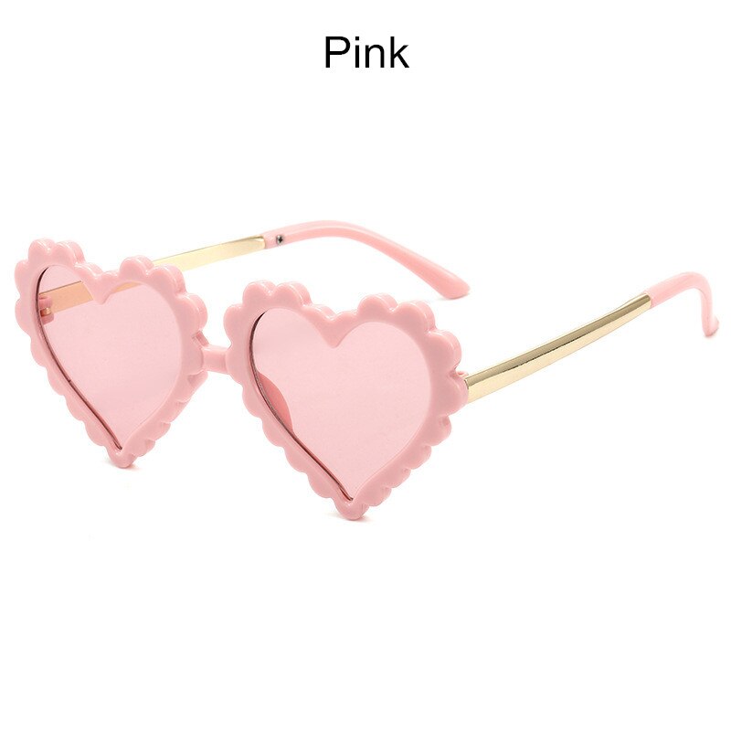 Kottdo hjerte låve solbriller låve plast søte solbriller til jenter takrenne gradient solbriller  uv400 gafas: Rosa