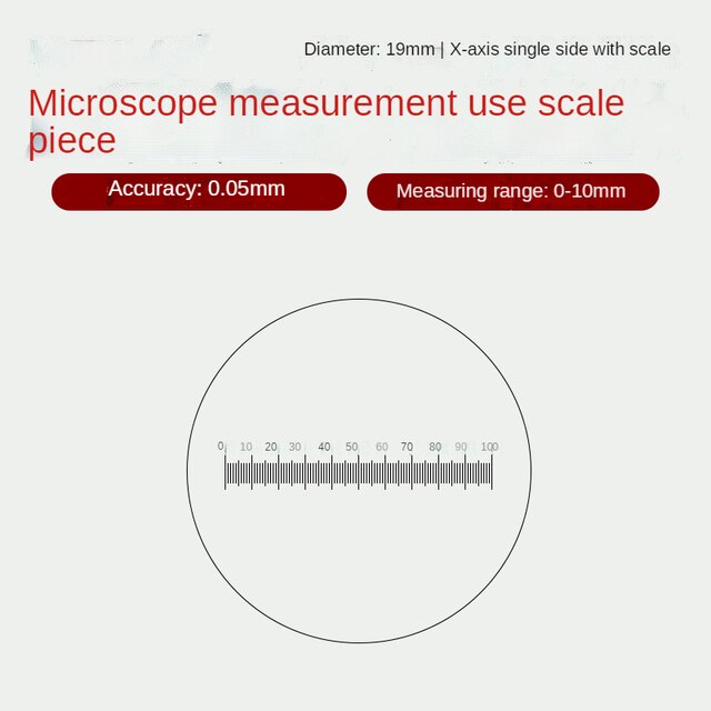 Microscope micrometer calibration sheet Scale measuring rule 0.05mm calibration glass sheet 0.1mm calibration reticle: See text details -02