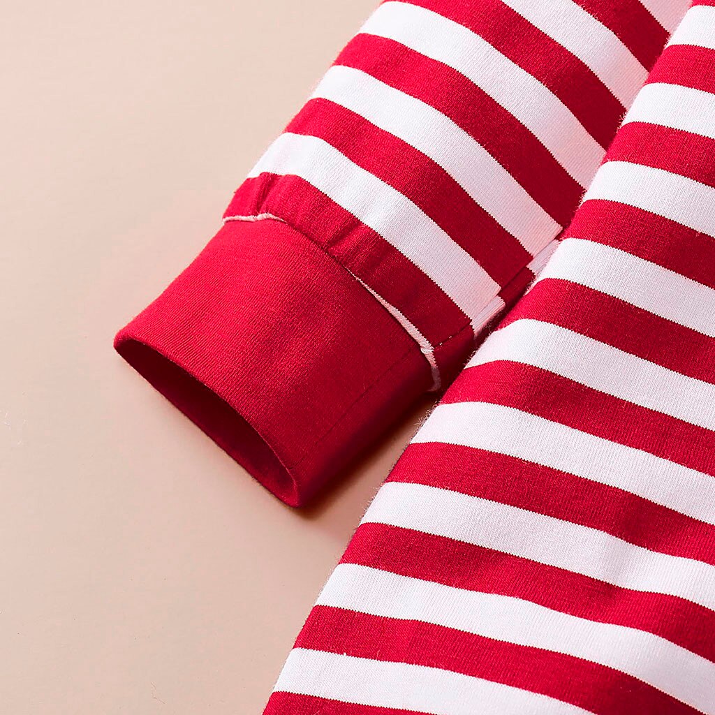 Infantil do bebê macacão menino menina roupas de manga longa natal santa listrado impressão macacão outfits inverno recém-nascido do bebê onesie