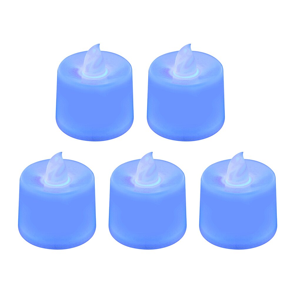 Bougie LED multicolore créative 1 pièce, Simulation de lampe couleur flamme bougie chauffe-plat maison mariage fête d&#39;anniversaire décoration de noël gargarisme: Bleu
