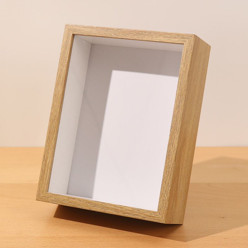 3/5 cm tiefer, transparenter Schattenkastenrahmen, Blumenstrauß-Display, Blumenkoffer, tief für Bastelarbeiten, 3D-Bild, Erinnerungsstücke, Memory, Holztischplatte: 5 zoll / YELLOW