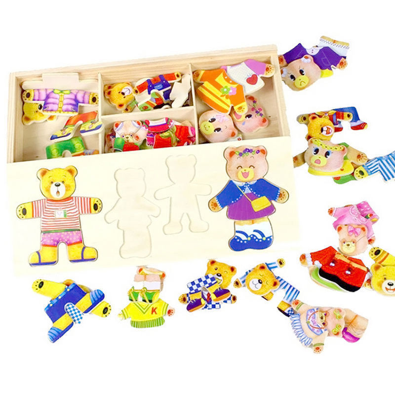 Wooden Dress-Up Puzzle - Toddler Educational Toy - Unisex Wood Craft Game