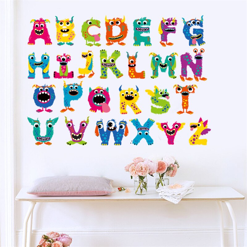 Alphabet Wall Stickers Children Kid Bedroom Living Room Wall Decoration Sticker for girls boys school decoracion