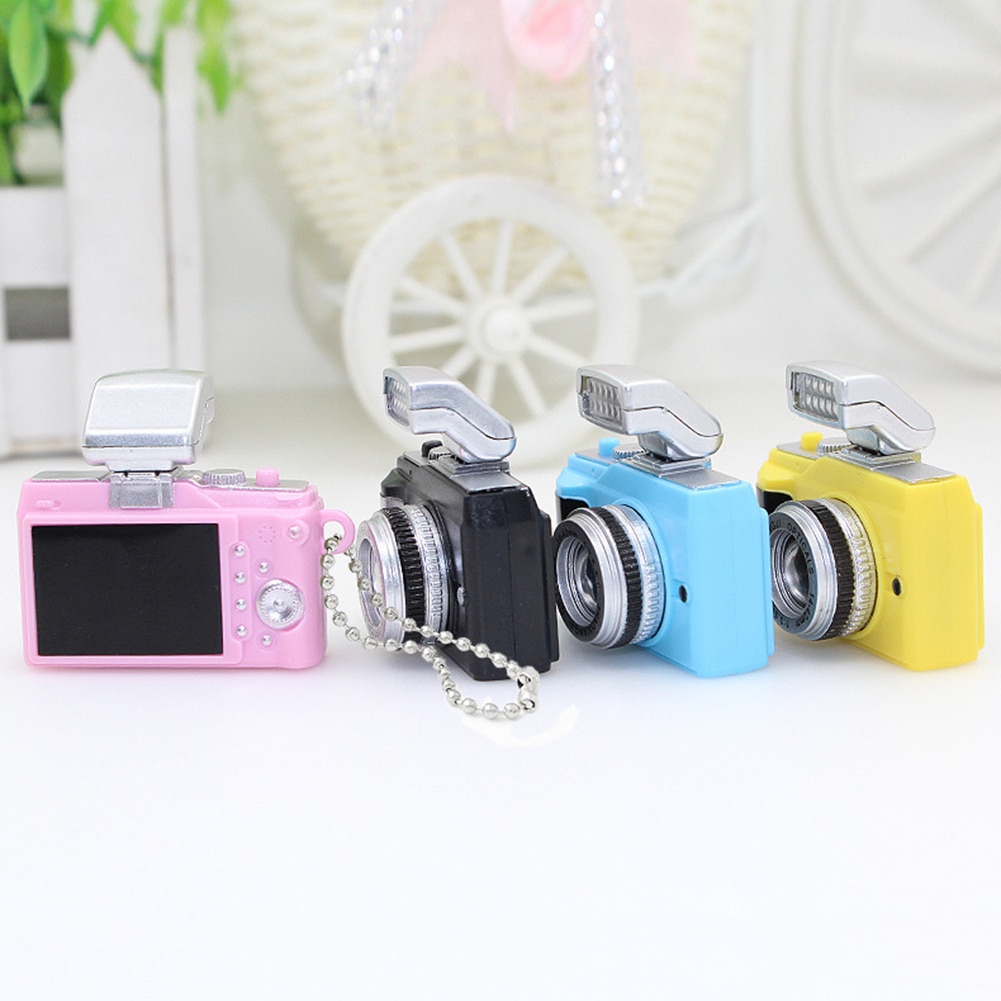 Mini Camera LED Keychain Key Ring Toy with Flashlight Sound Bag Phone Pendant