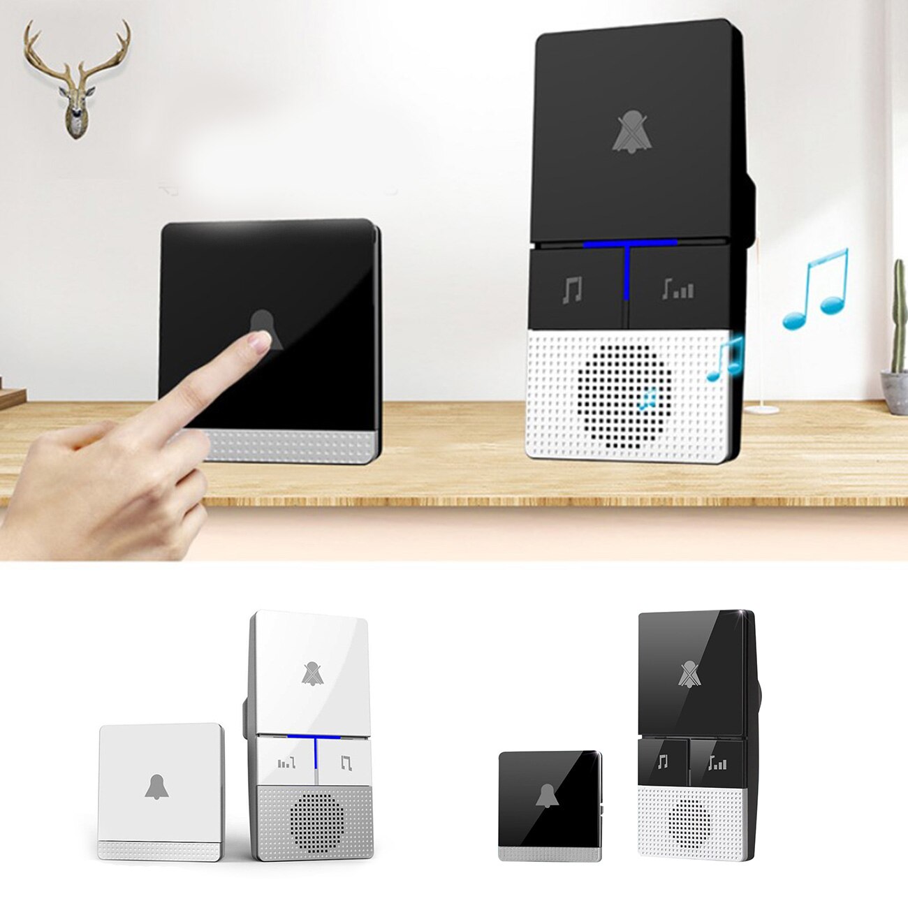 Wireless self-powered doorbell Chime Ring Home Electronic smart waterproof wireless doorbell Home Welcome Door Chimes