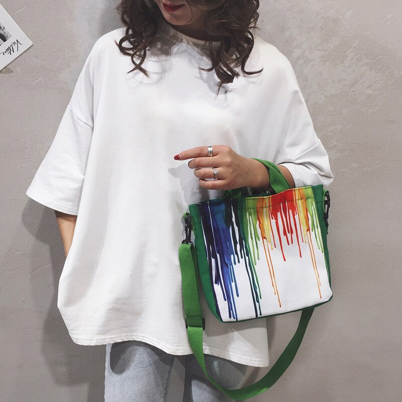 Kvinner fritidsveske svart lerret wowens ryggsekk topp ryggsekker for jenter studentveske