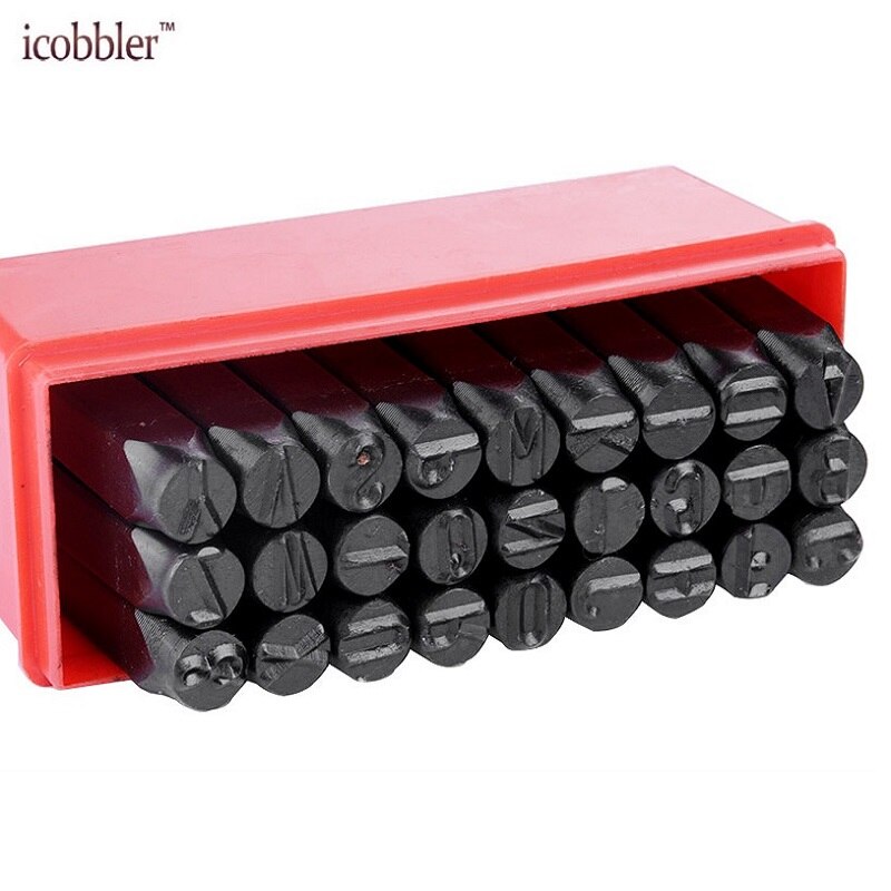 27/10 st/set bokstav alfabet stansverktyg bokstäver siffror verktyg hantverk stämpel carving kohud gör det själv läderkläder trycklåda montering: 5mm bokstäver set
