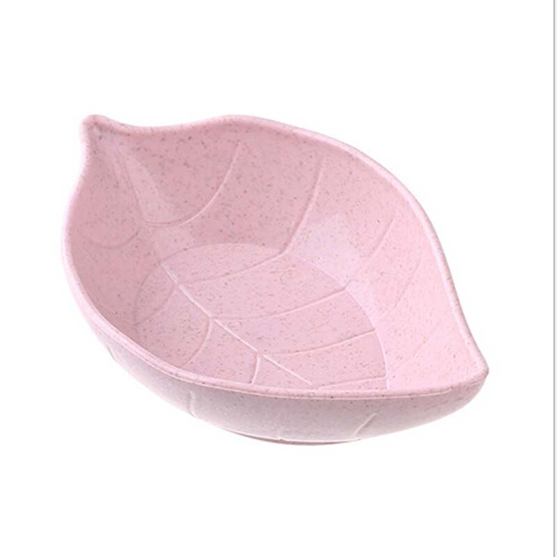 10 stuks Leavess Schotel Baby Kid Kom Tarwe Stro Sojasaus Schotel Rijstkom Plaat Sub-plaat Servies voedsel Container: Pink