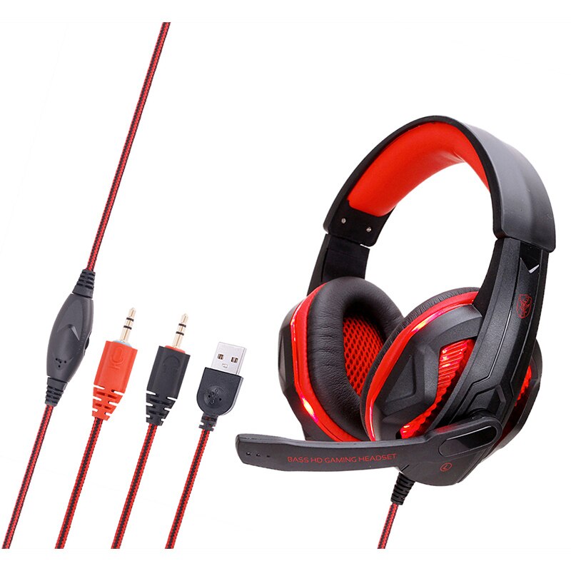 Gaming Headset - Wired Stereo Bass - With Mic - For PC, PS4, PS5: 01