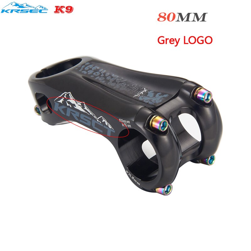 KRSCT Bicycle Stem CNC Handlebar Stem Road Mountain Bike MTB Stem -20Degree 28.6*31.8mm 80/90/100mm Bicycle Handlebar Parts: Black 80mm Grey