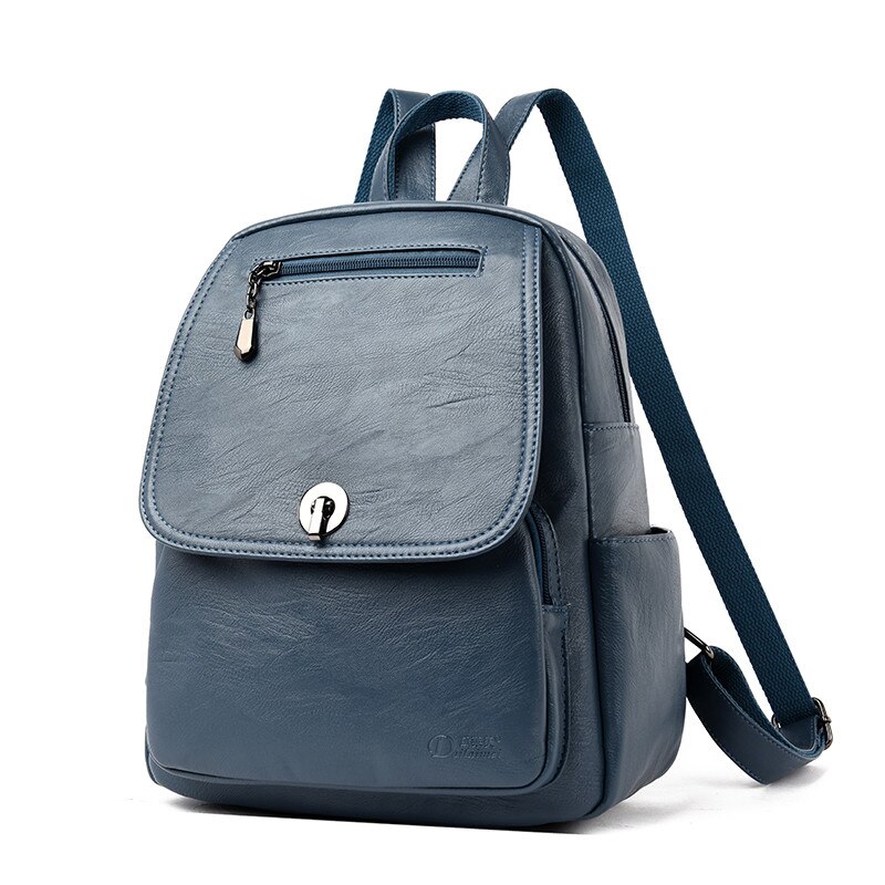 Vintage zwarte damesrugzak, merk damesrugzak, leren boekentas voor tienermeisjes, schooltas, reistas voor dames