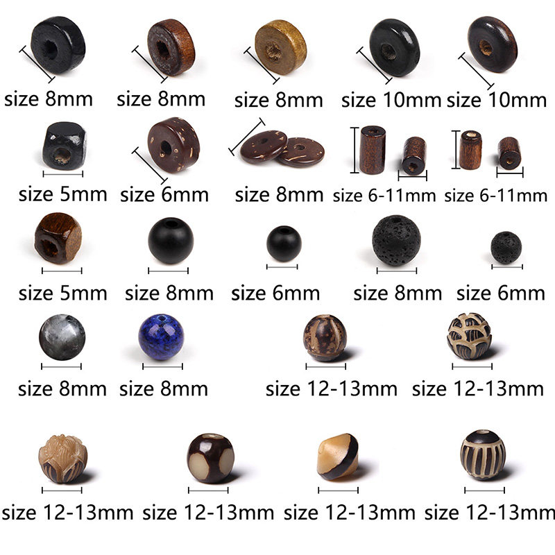 Natürliche Lava Stein Holz Bead Kit Bodhi Wurzel Charms Elastische String Handgemachte Box Für Schmuck, Die DIY Männer Armbänder Halsketten