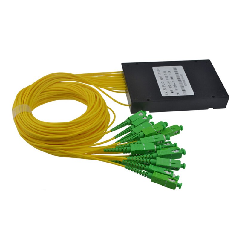 SC APC 1x16 PLC Fiber optical splitter single mode with SC APC connector FTTH SC 1x16 PLC ABS optic splitter box