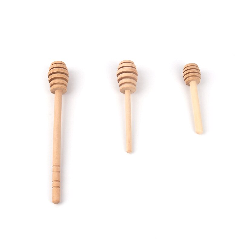 6 st 16cm/10.5cm/8cm trähonungsskedar med runt huvud te kafferörstång köksprylar med långt handtag