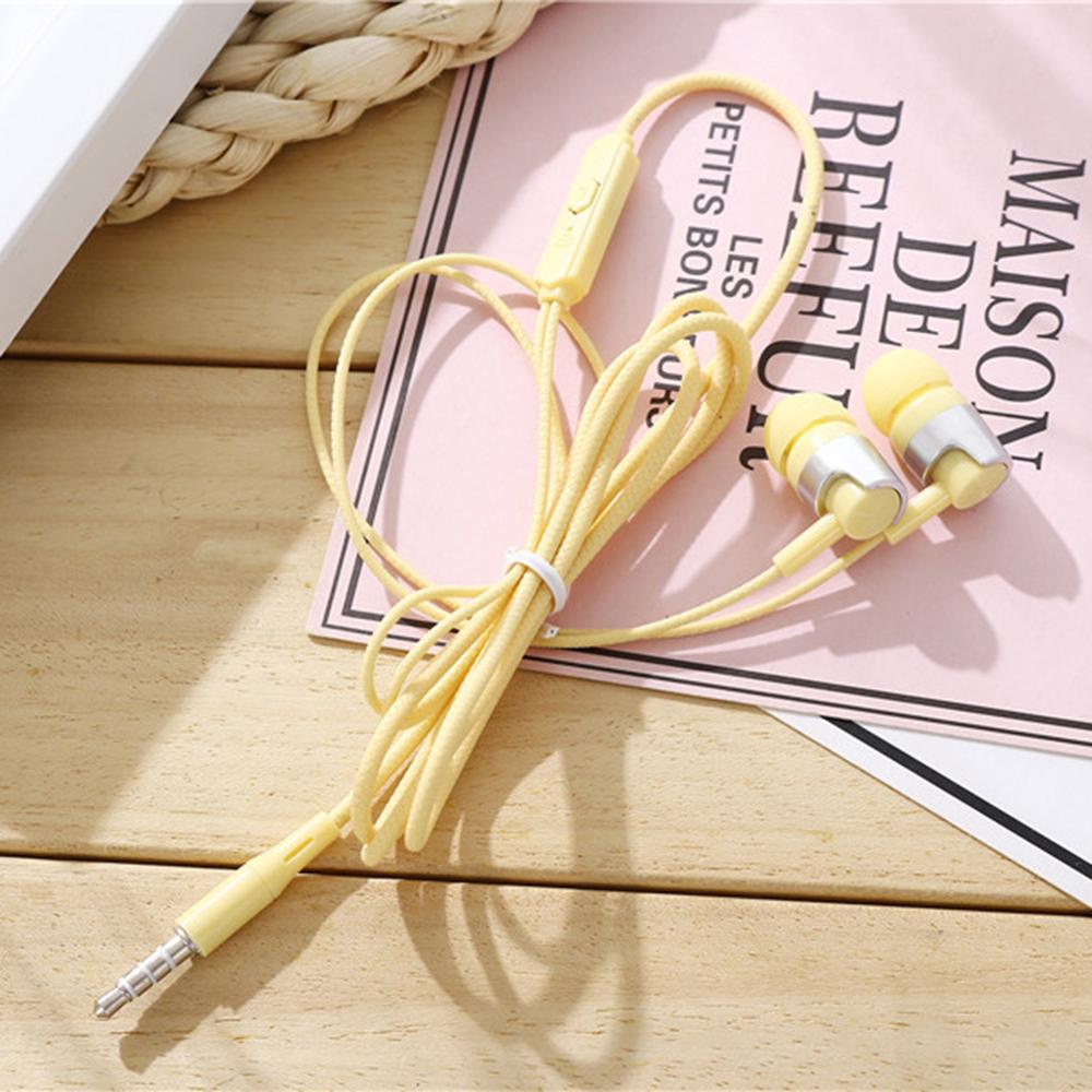 Candy Kleur Hoofdtelefoon In-Ear Hoofdtelefoon CY-047 Draad Controle, Met Tarwe Bass Telefoon Hoofdtelefoon: YELLOW