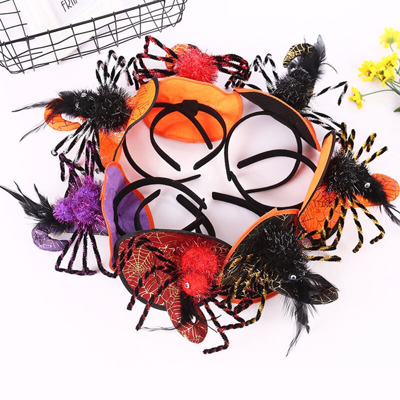 Diadema araña de Halloween decoración de calabaza para de vacaciones sombrero de bruja