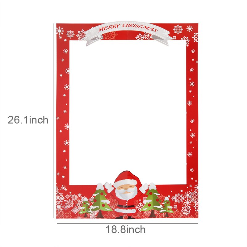 Christmas Decoation for Home Photo Booth Props Paper Photo Frame Year Eve Photo Props Party Merry Christmas Decoration: style-A