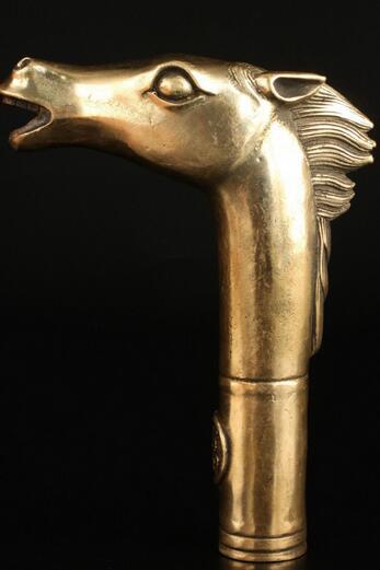 SUIRONG – STATUE de tête de cheval en laiton, superbe COLLECTION VINTAGE, cuivre ancien, vif, poignée de canne, 715 +++