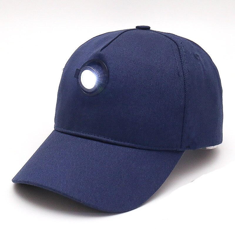 Baseball Hat With Headlight Led Light Cap For Repairing Outdoor Camp Fishing Work Safety Head Protection: Deep Blue
