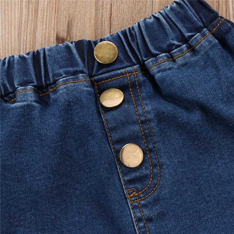 CANIS nueva niños pequeños pantalones acampanados niñas bebé-pantalones vaqueros de pierna ancha Pantalones