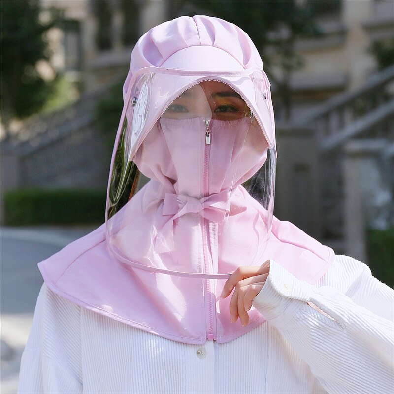 Full Face Neck Visor Cover Shield Cap Safety Eye Protect Hat Anti-Spit Saliva Anti-UV J99Store: Purple Pink B Adult