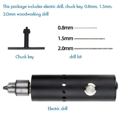 Elektrische Mini Bohrer 0,3-6,5mm 3V-24V rotierend Werkzeug Bausatz Variable Geschwindigkeit mit Selbst-schloss Schalter, kühlung Löcher, für Schleifen, Schneiden: B